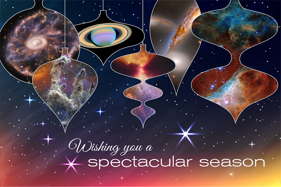 Hubble and Webb holiday card